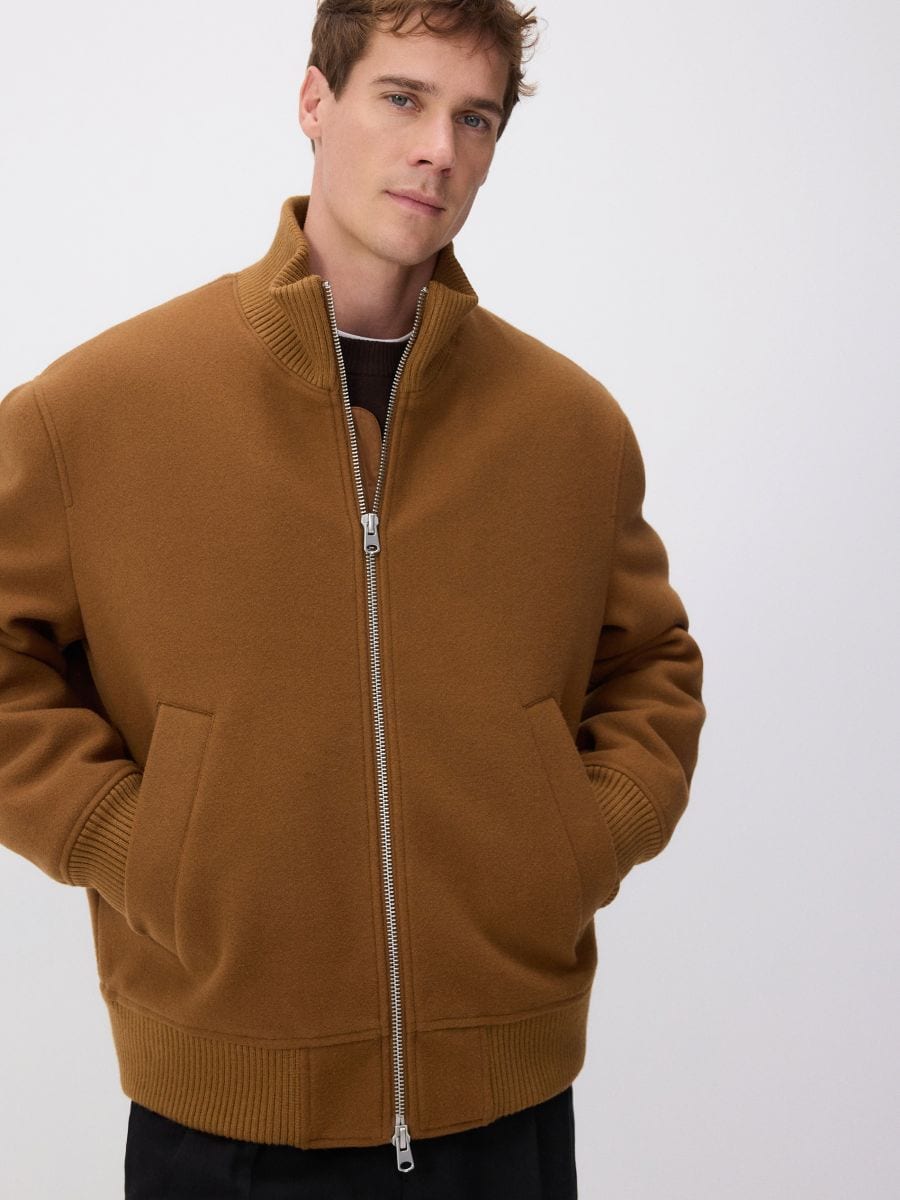 Kurtka bomberka ze stójką Kolor brązowy - RESERVED - 878BZ-82X