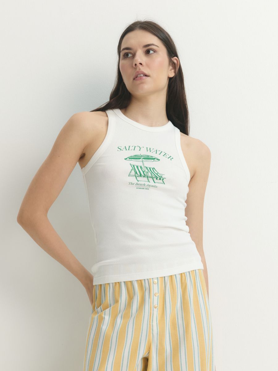 Zweiteiliges Pyjama-Set - creme - RESERVED - 2