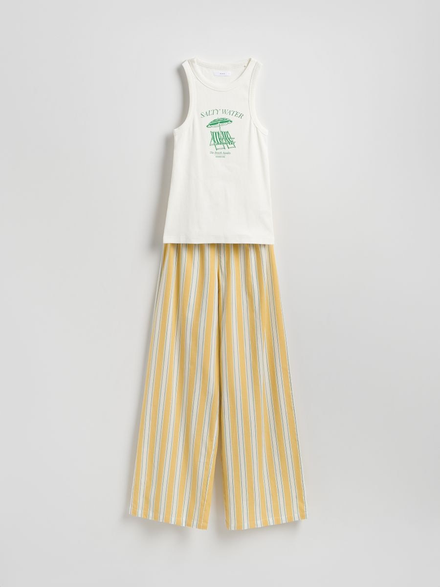 Zweiteiliges Pyjama-Set - creme - RESERVED - 5