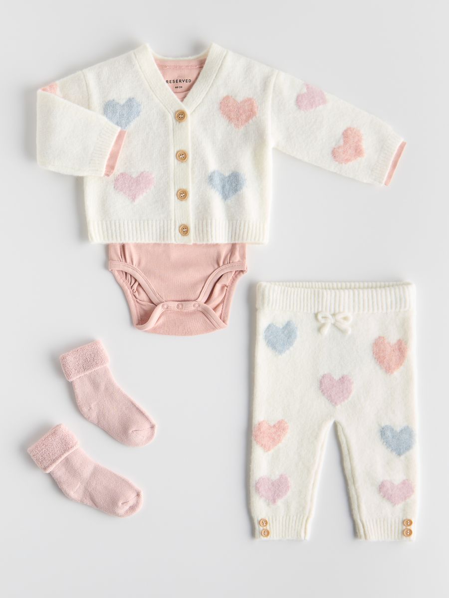 BABIES` SWEATER - κρεμ - RESERVED