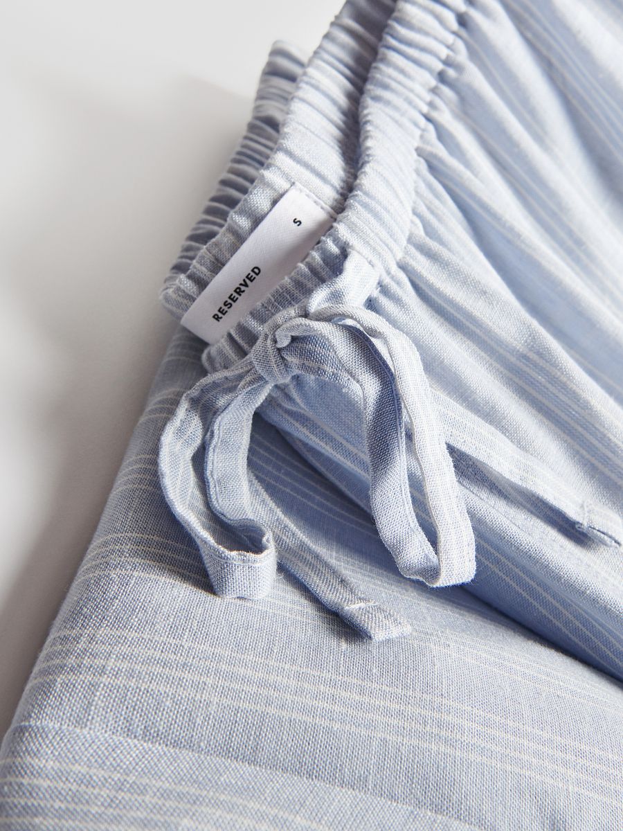 Pyjama trousers with linen blend - pale blue - RESERVED - 2