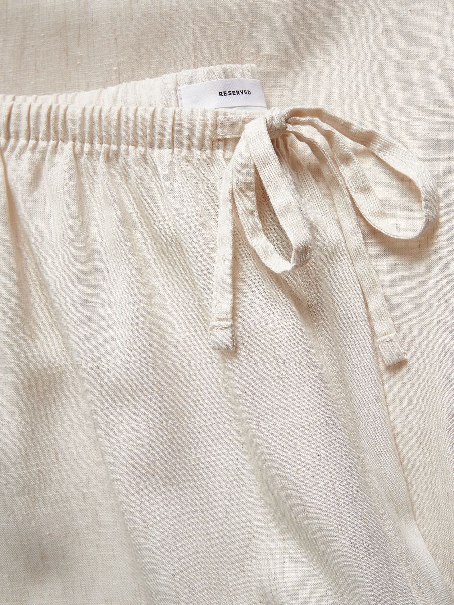 Pyjama trousers with linen blend - beige - RESERVED - 2