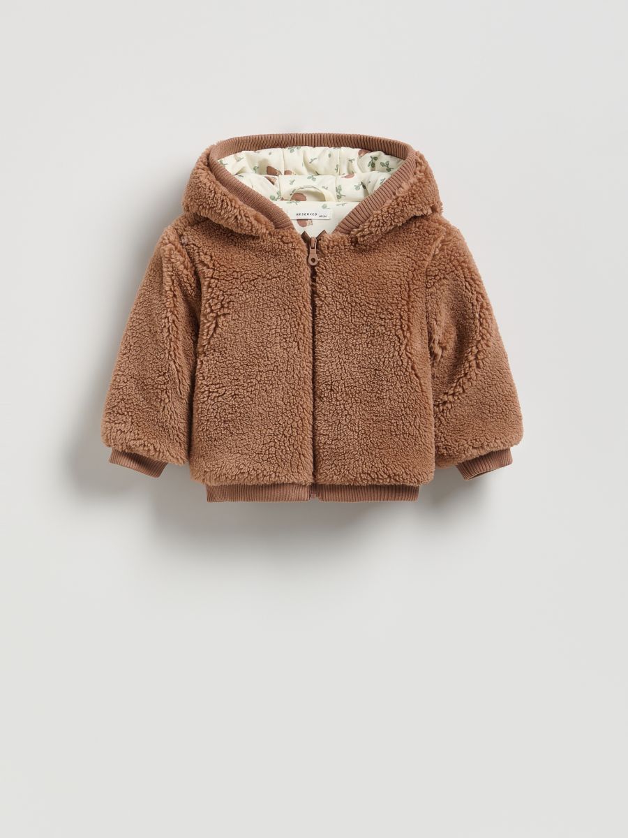 Jacke aus Lammfellimitat - kaffee - RESERVED