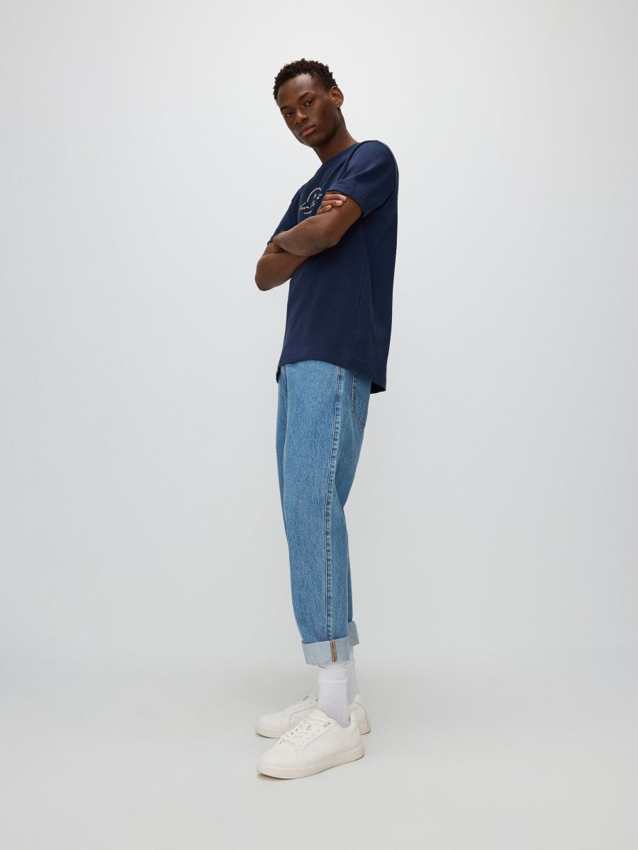 Regular fit T-shirt with print - navy - RESERVED - 2