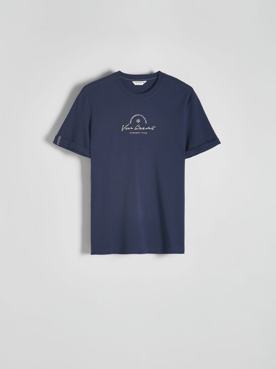 Regular fit T-shirt with print - navy - RESERVED - 5