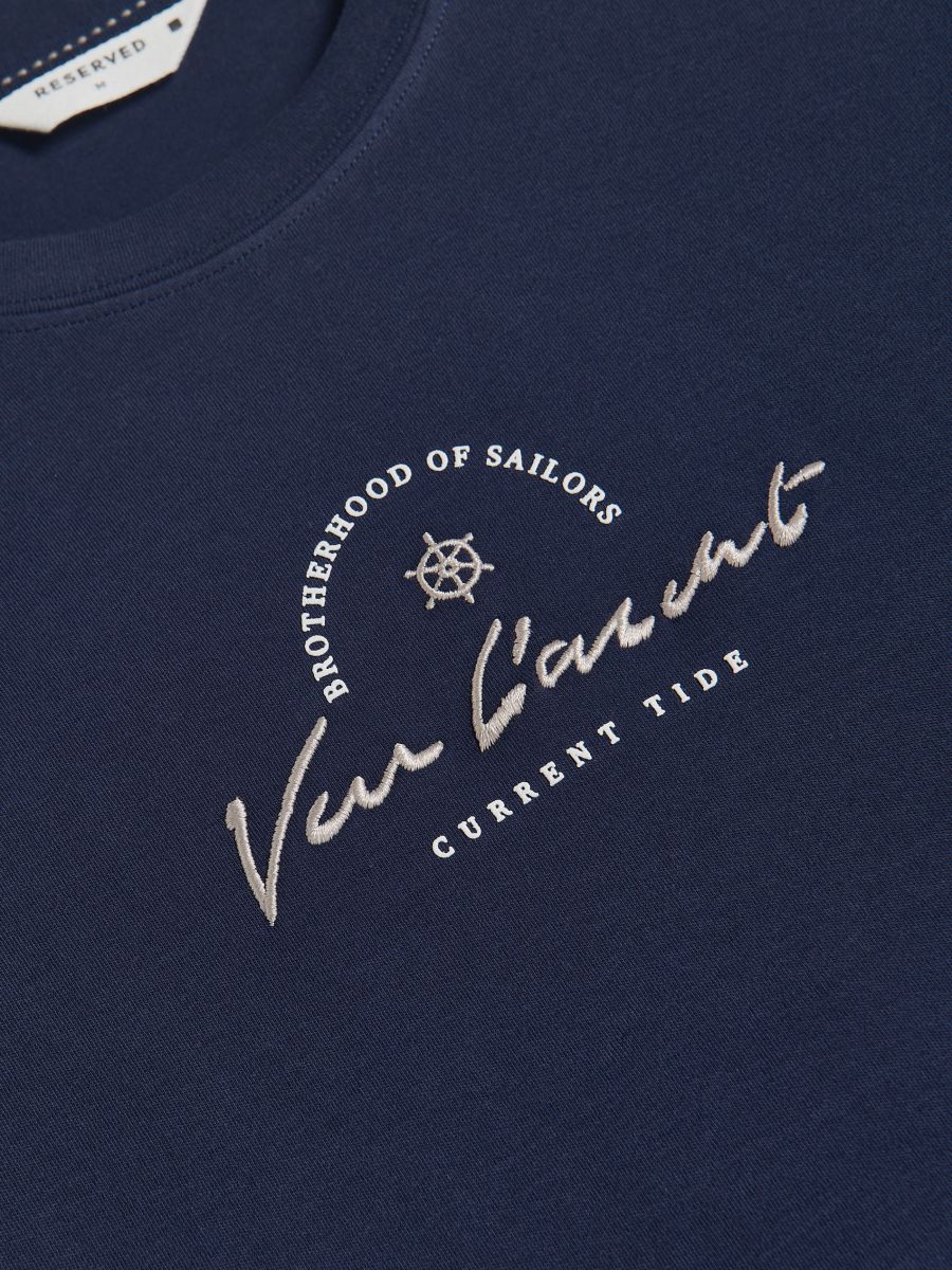 Regular fit T-shirt with print - navy - RESERVED - 6