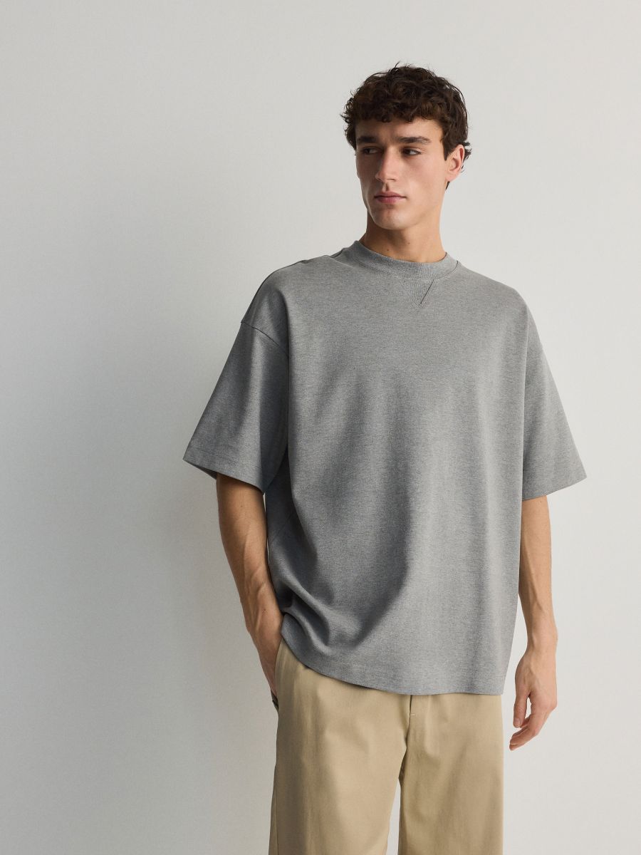 Oversized T-shirt - light grey - RESERVED