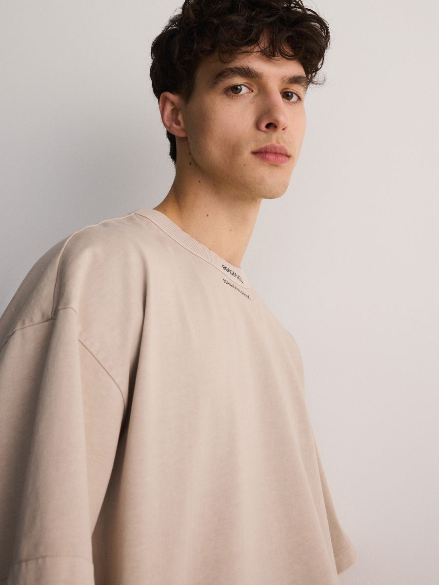 Oversized-T-Shirt - hellgrau - RESERVED