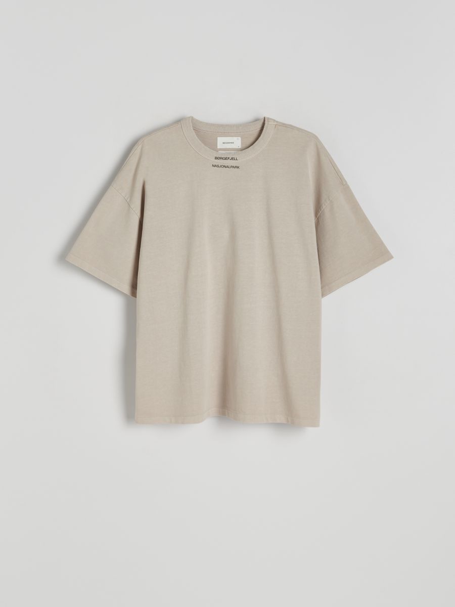 Oversized T-shirt KLEUR lichtgrijs - RESERVED - 8812N-09X