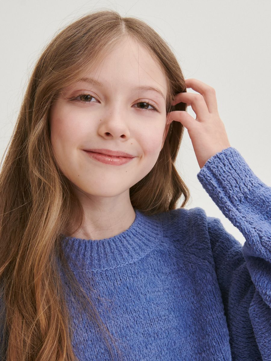 Jumper with raglan sleeves - blue - RESERVED - 5