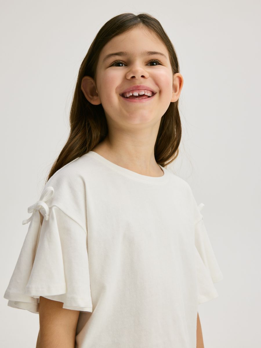 Ruffle hem blouse - cream - RESERVED - 2