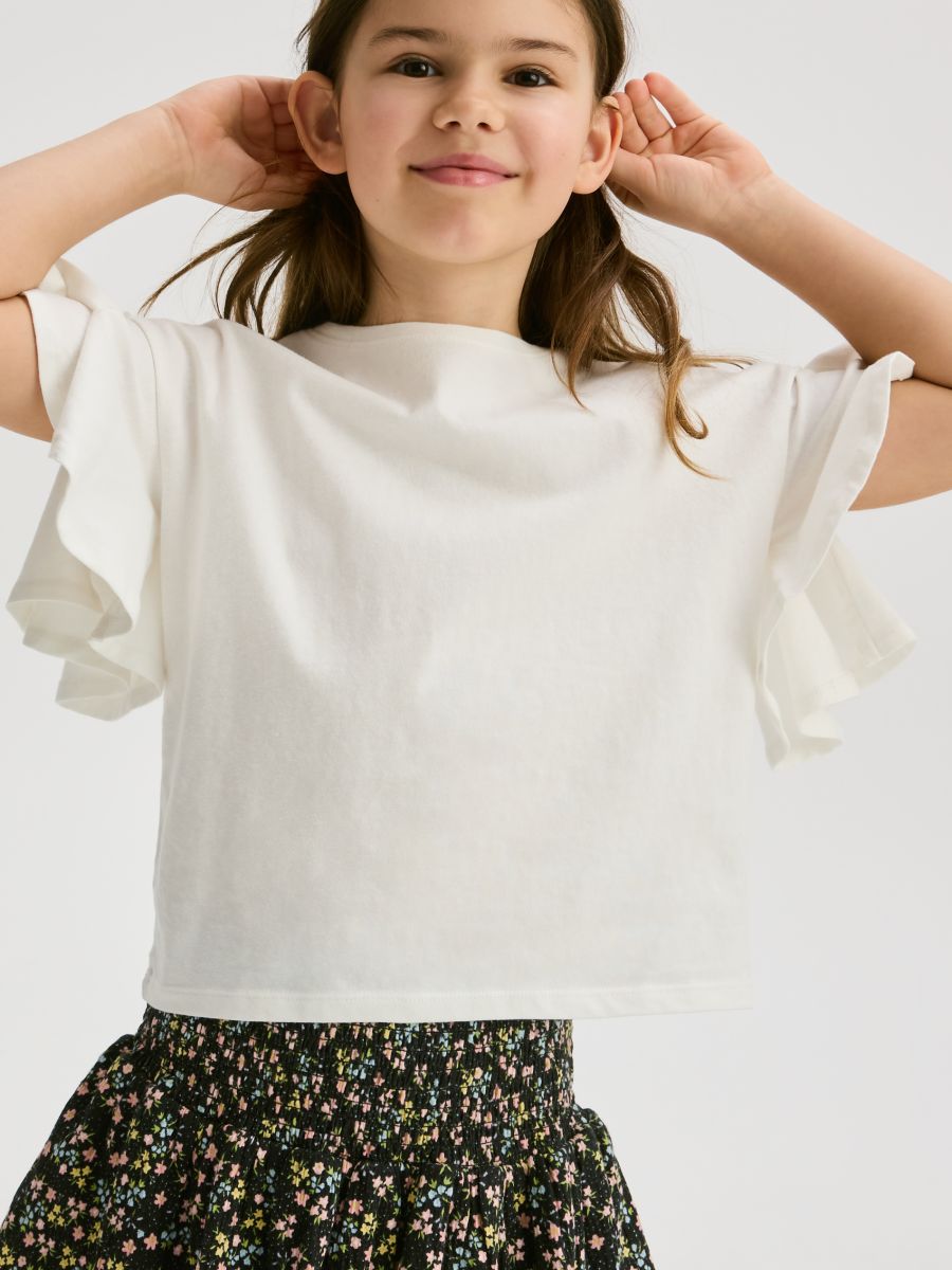 Ruffle hem blouse - cream - RESERVED - 6