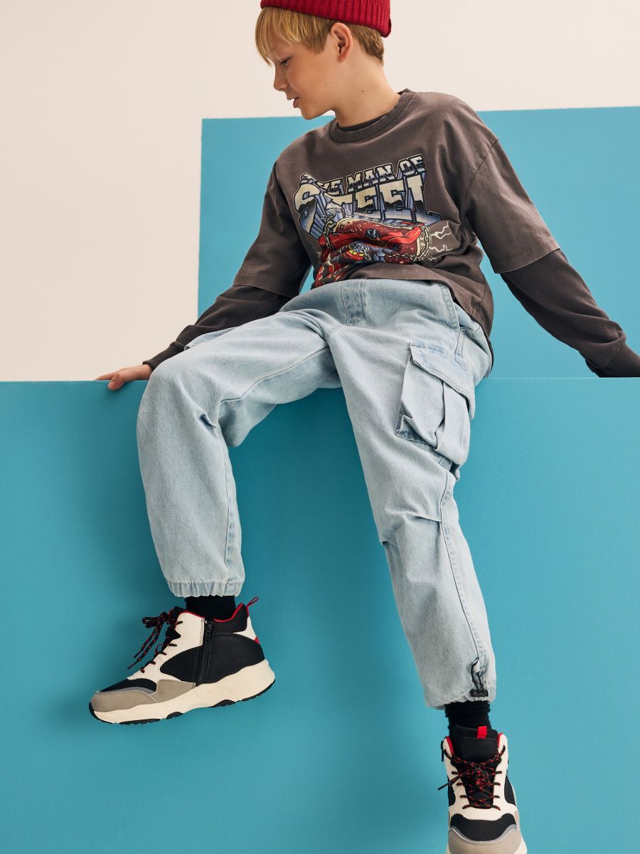 T-shirt oversize Superman - gris foncé - RESERVED - 3