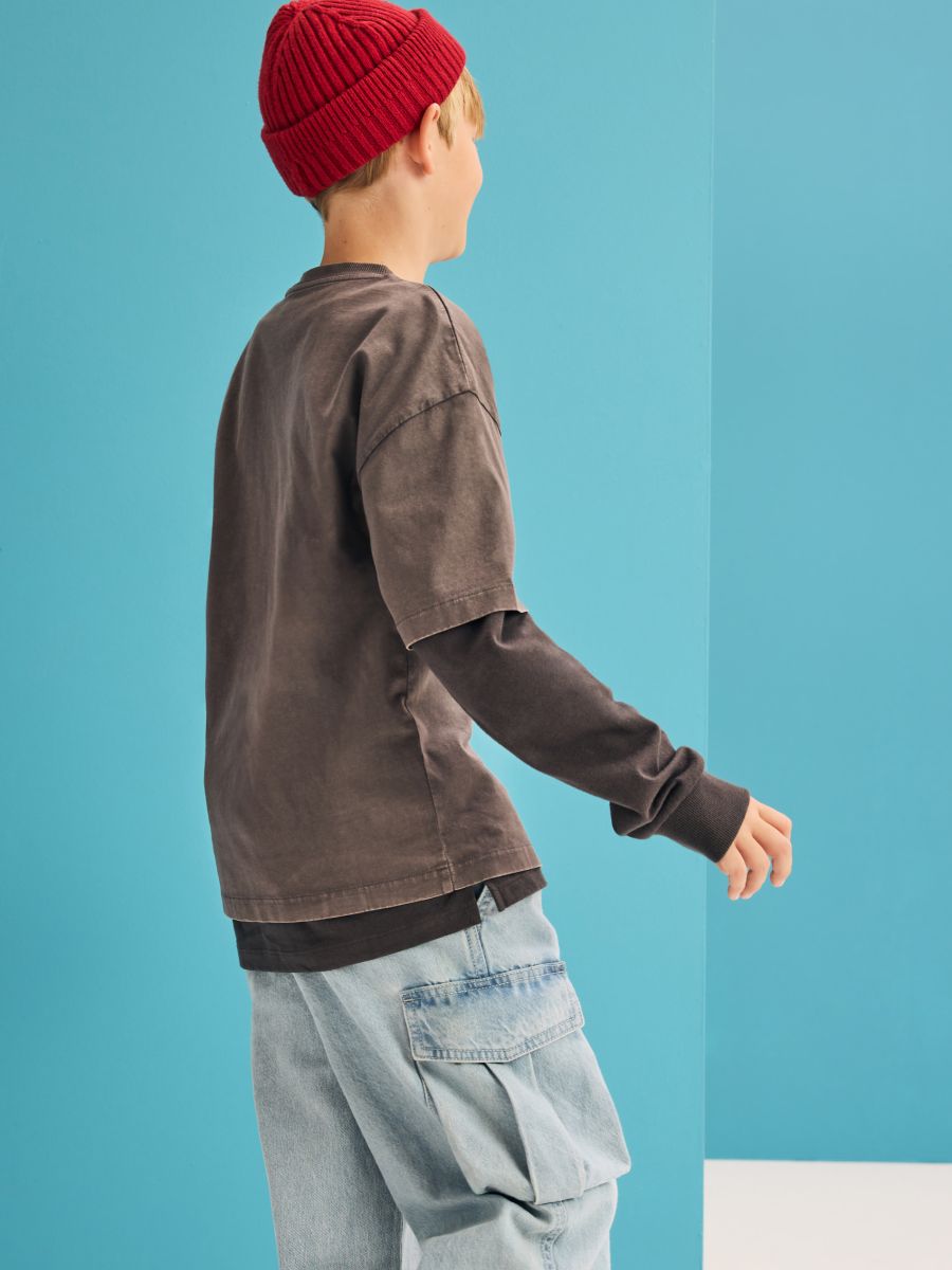 Oversized T-shirt Superman - DONKERGRIJS - RESERVED - 5