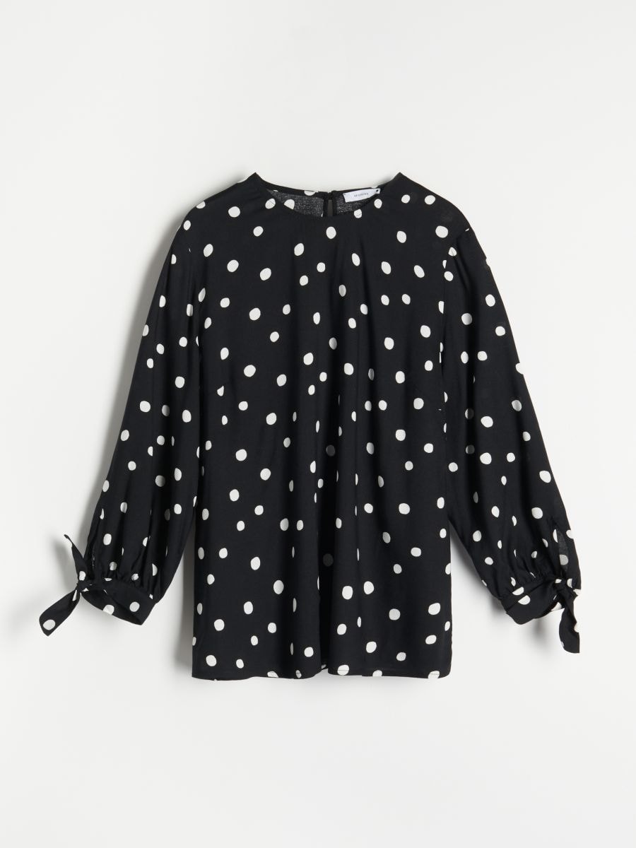 Polka dot blouse - black - RESERVED - 4