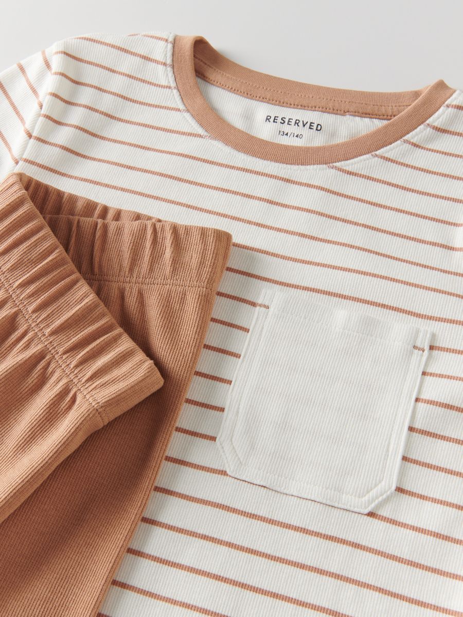 Two-piece striped PJs - coffee - RESERVED - 3