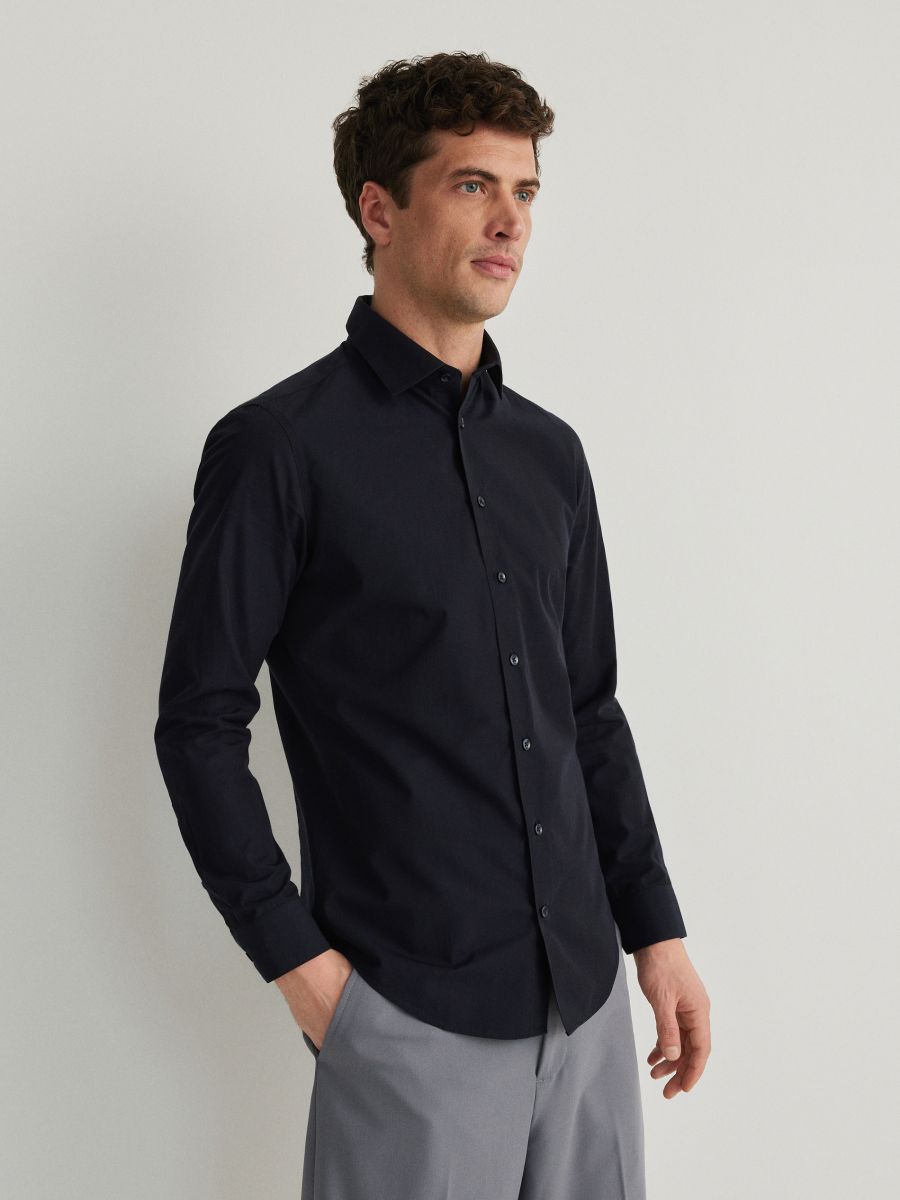 Camicia slim fit in cotone egiziano Colore blu scuro RESERVED 8835Z 59X