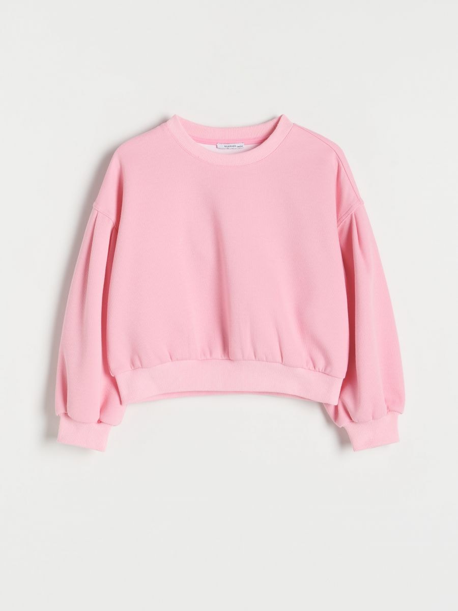 Embossed sweatshirt - hot pink - RESERVED