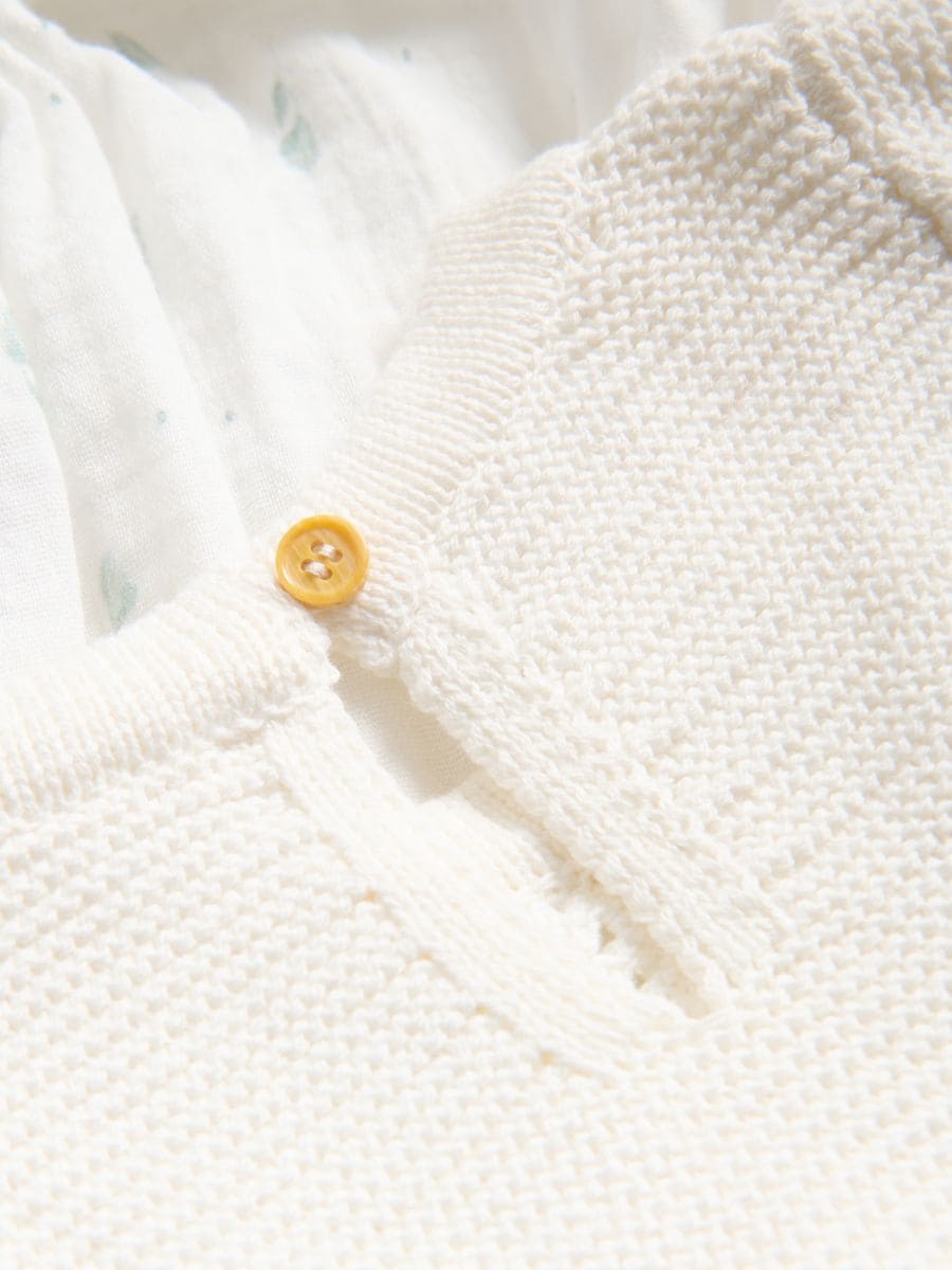 Combined materials bodysuit - cream - RESERVED - 3