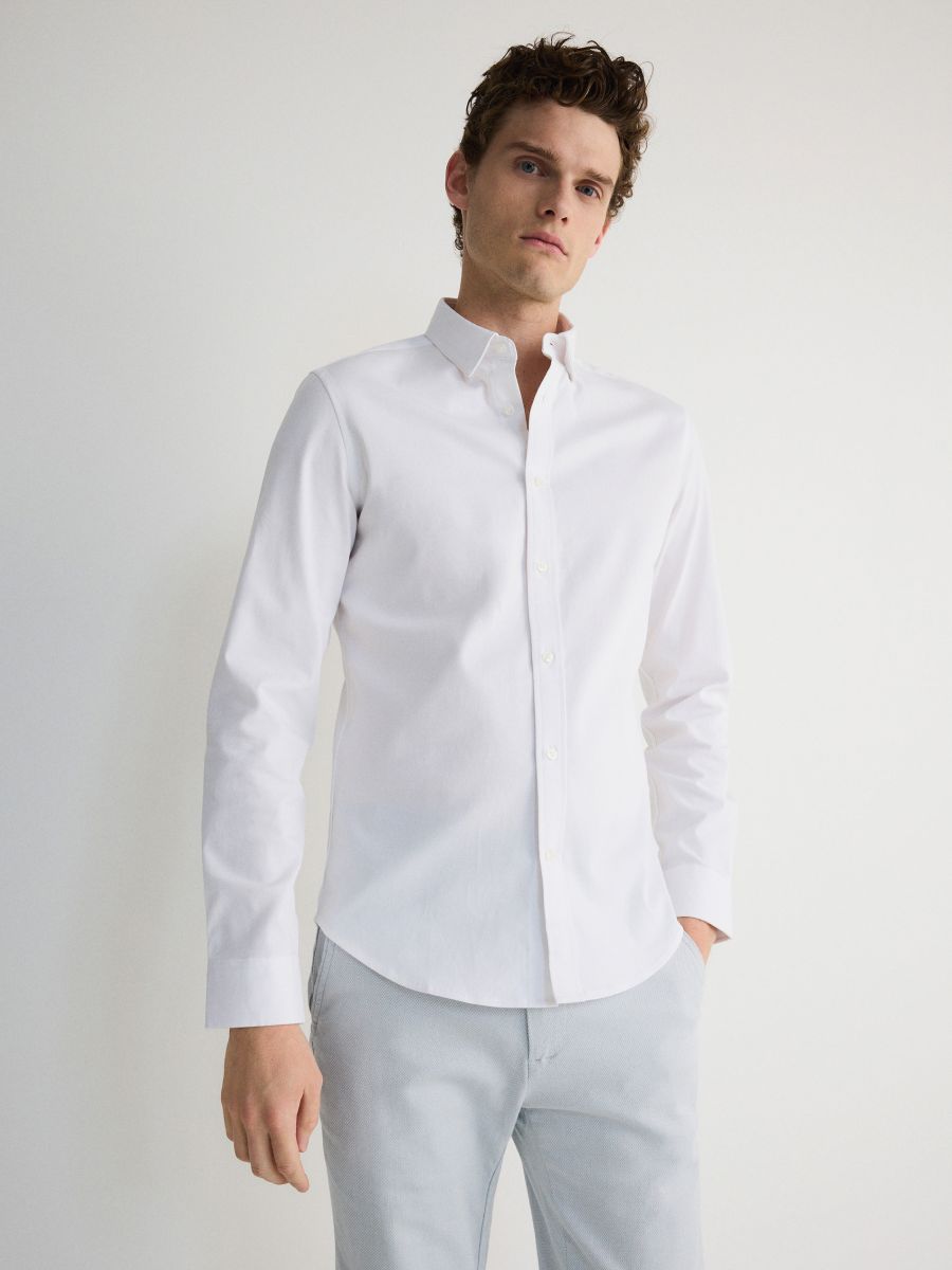 Koszula super slim fit - biały - RESERVED - 3