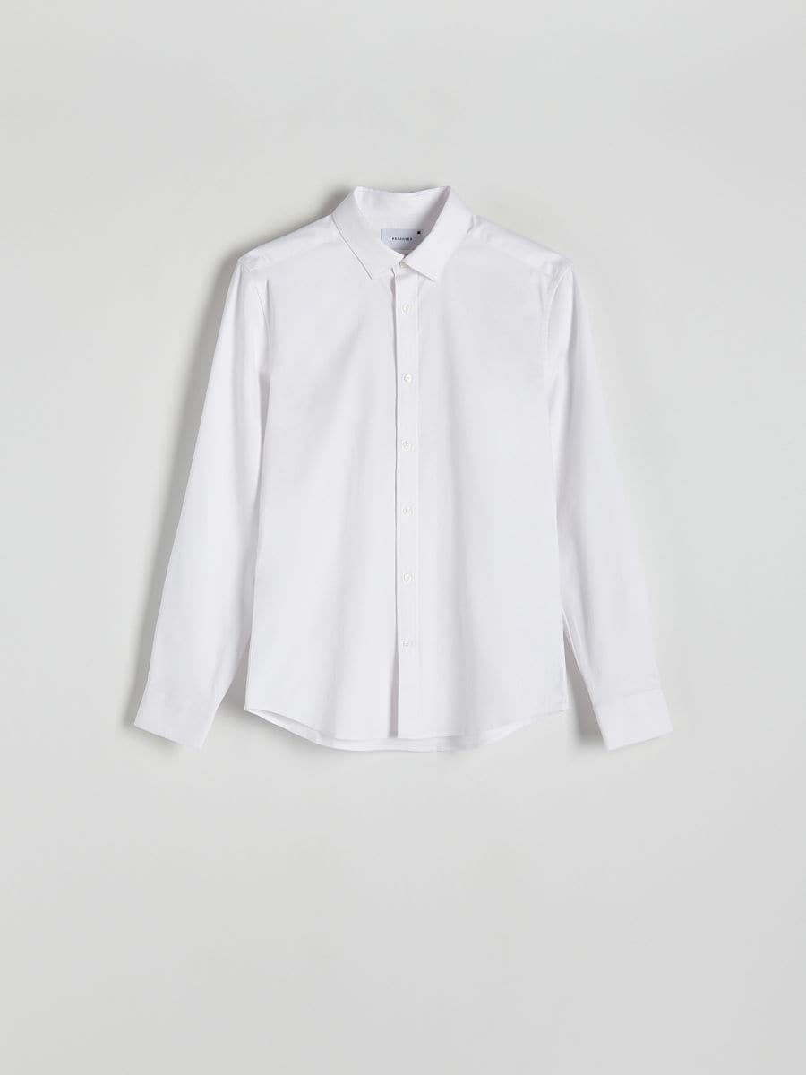 Koszula super slim fit - biały - RESERVED - 5