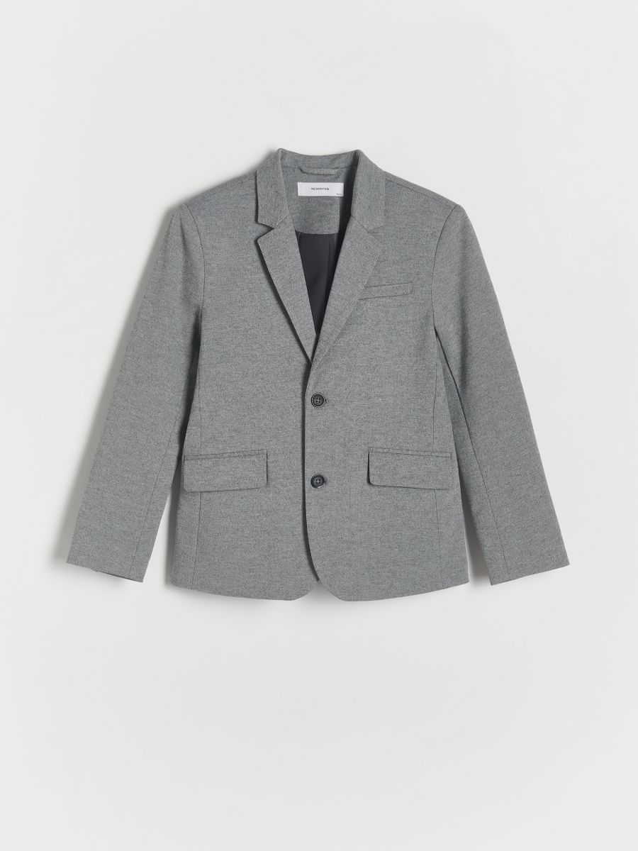 Melange blazer with pockets - light grey - RESERVED