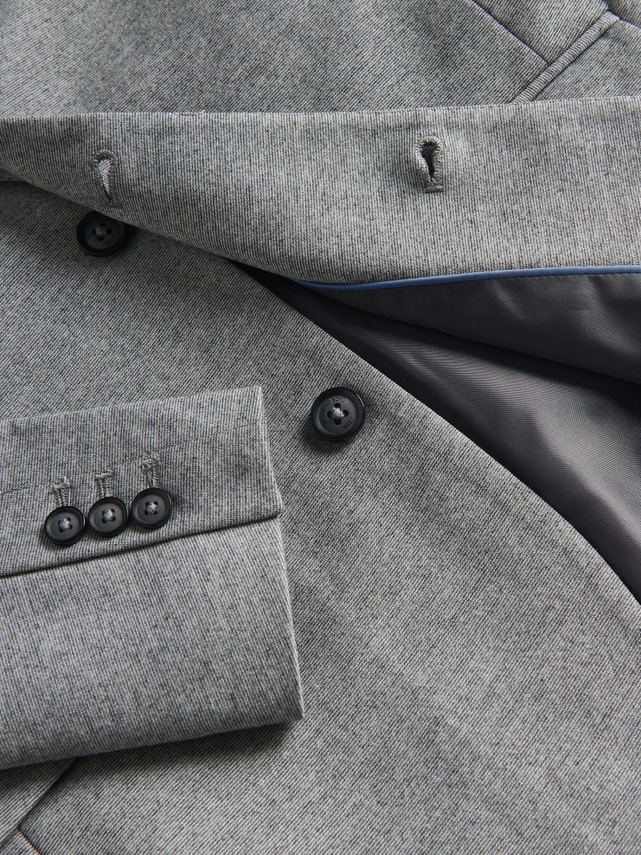 Melange blazer with pockets - light grey - RESERVED - 4