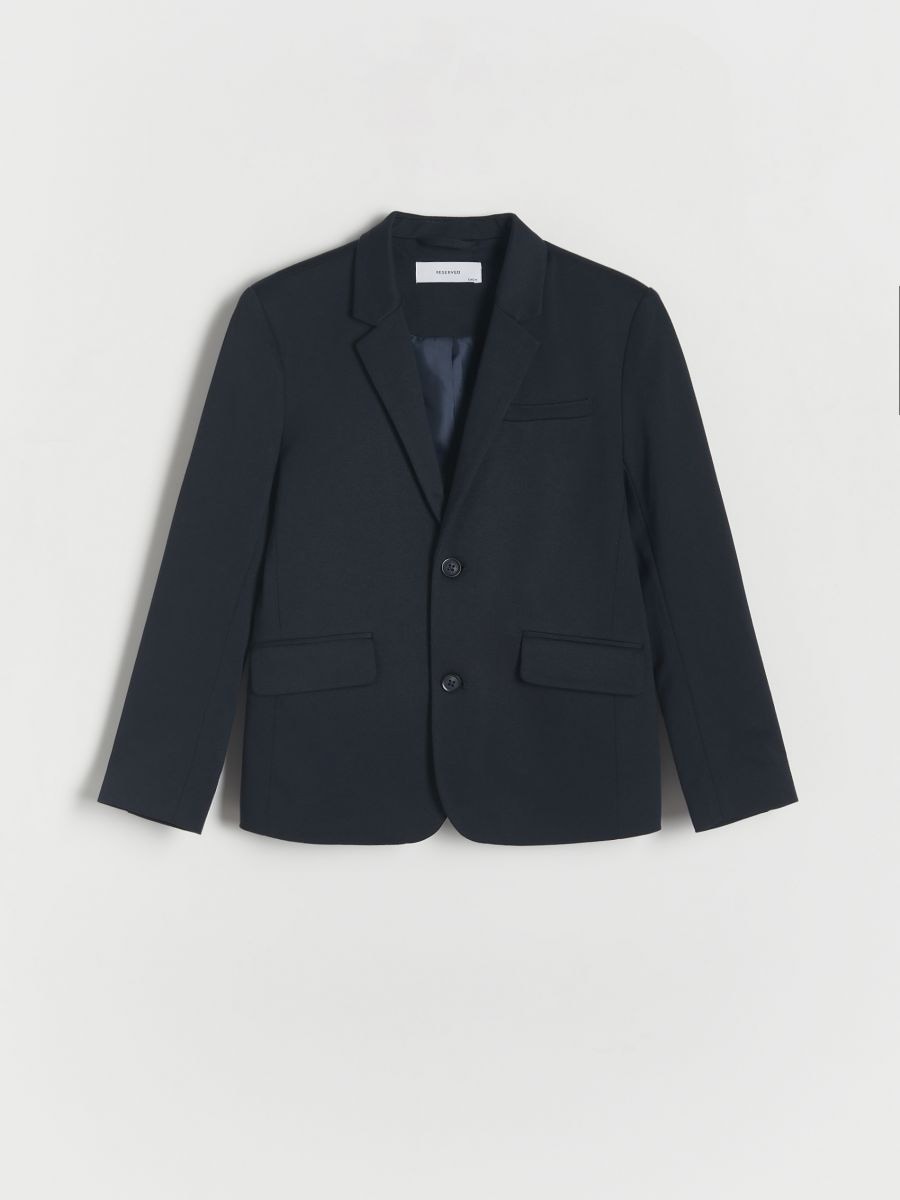 Melange blazer with pockets - navy - RESERVED