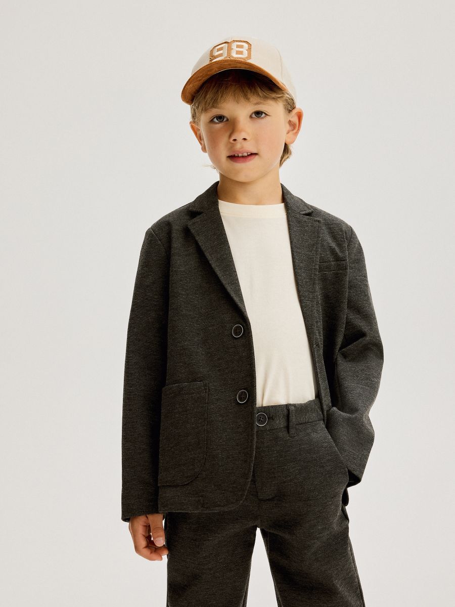 Elegant regular trousers - dark grey - RESERVED - 4