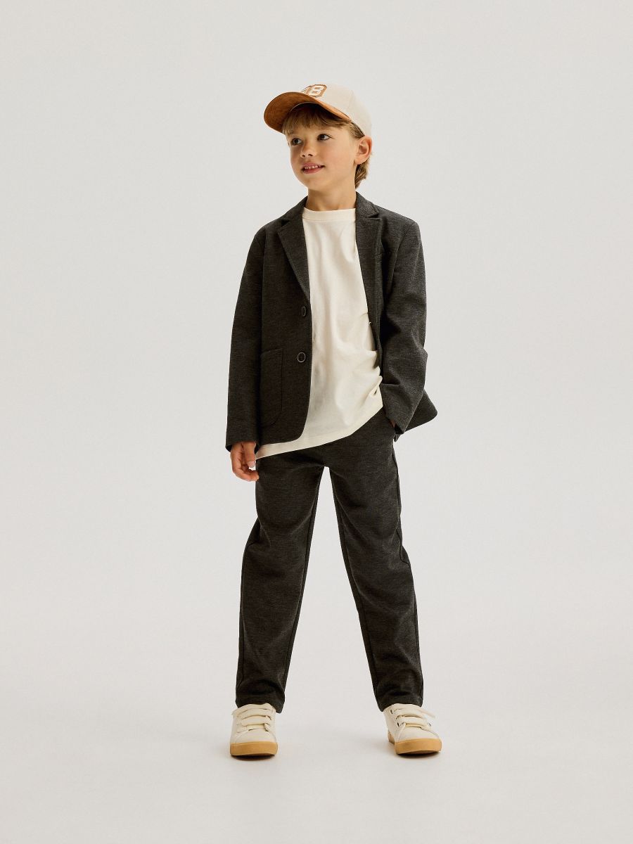 Elegant regular trousers - dark grey - RESERVED - 5