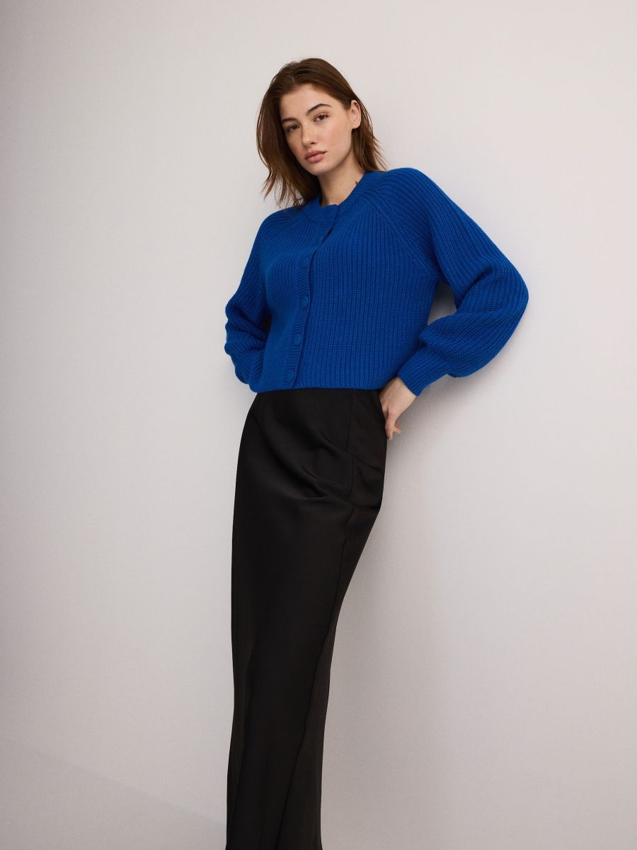 Falda midi - negro - RESERVED