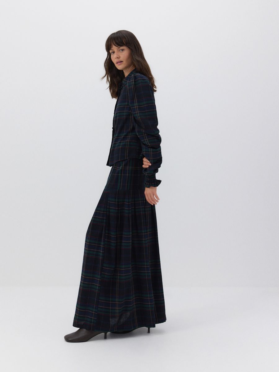 Maxi skirt with viscose and wool blend - multicolor - RESERVED - 4