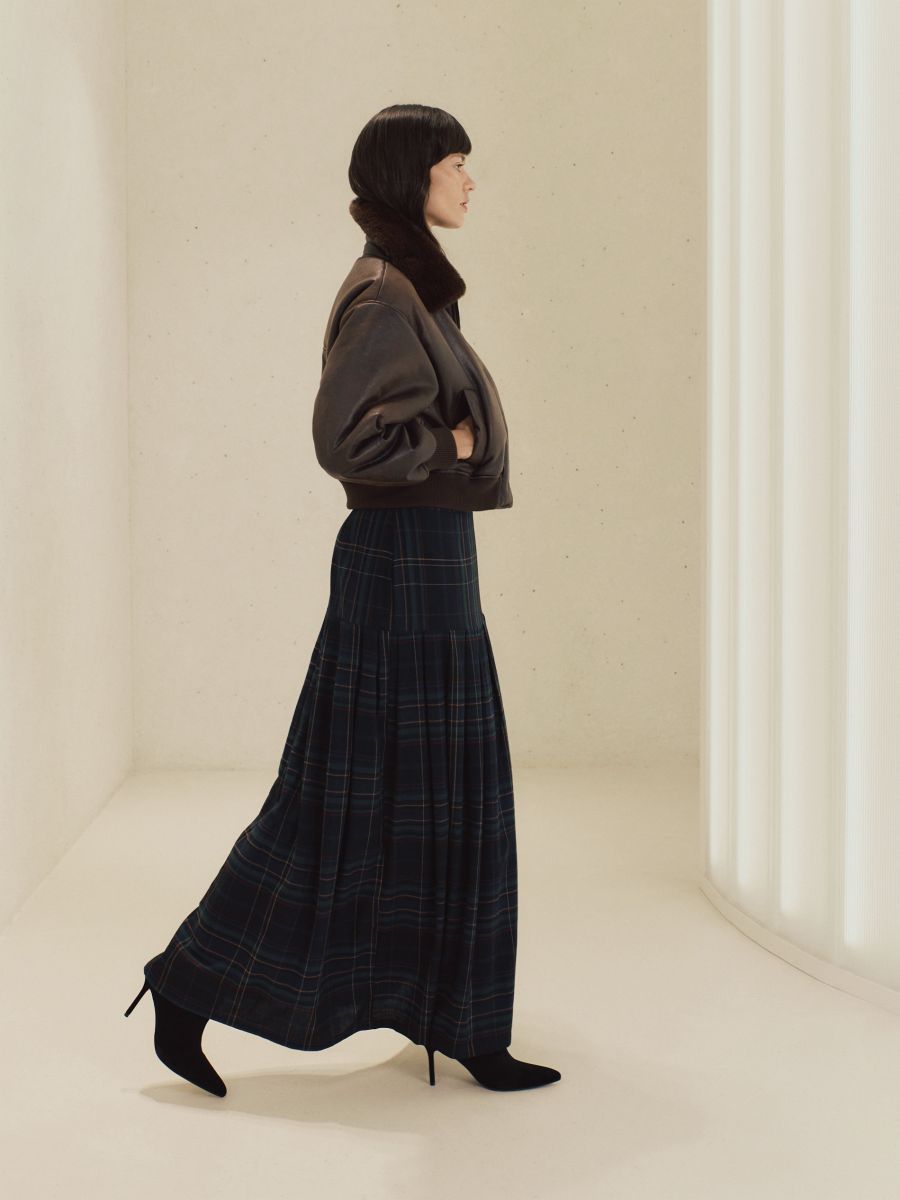 Multicolor plaid maxi skirt outlet