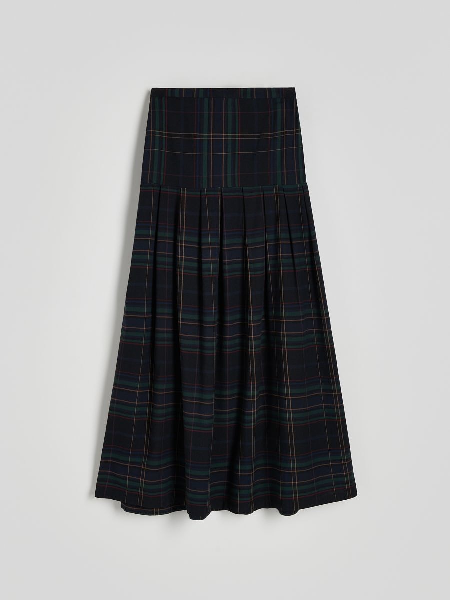 Maxi skirt with viscose and wool blend - multicolor - RESERVED - 7