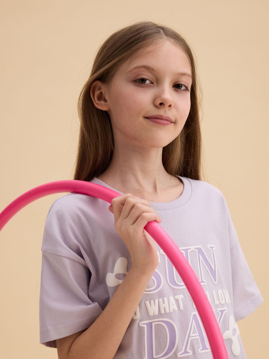 T-shirt with print - lavender - RESERVED - 2