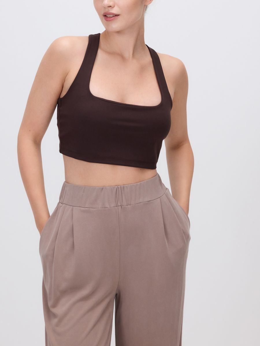 Sports top - dark brown - RESERVED