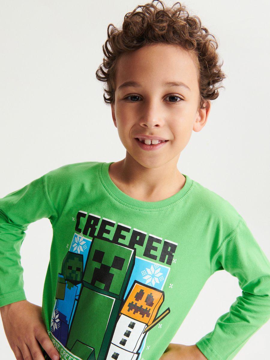 Maglietta minecraft maniche lunghe shop