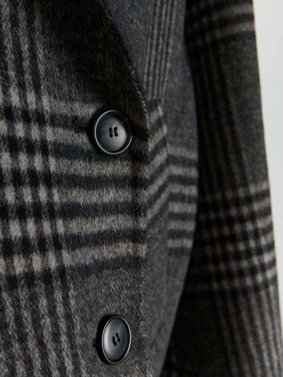 Cropped double face coat with wool blend - multicolor - RESERVED - 6