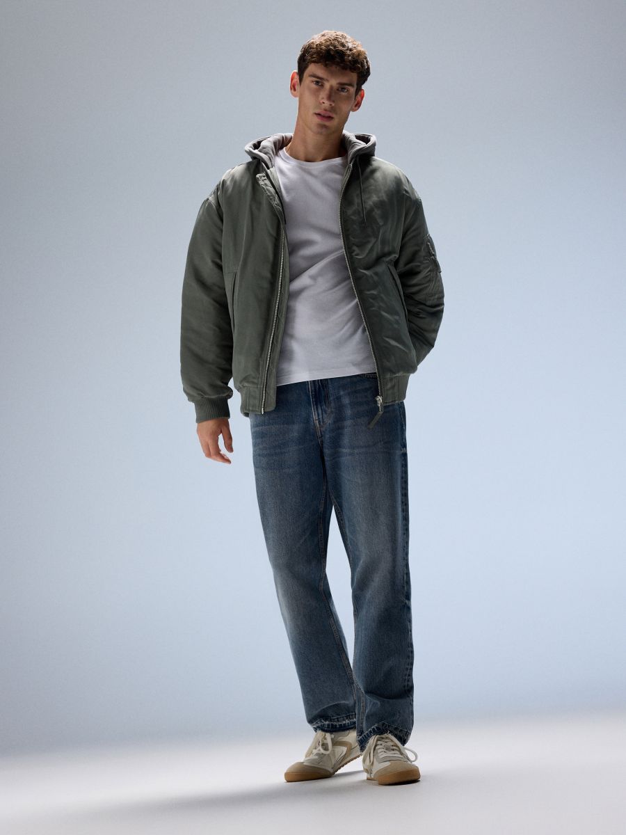 Bomber jacket with hood - light green - RESERVED - 2
