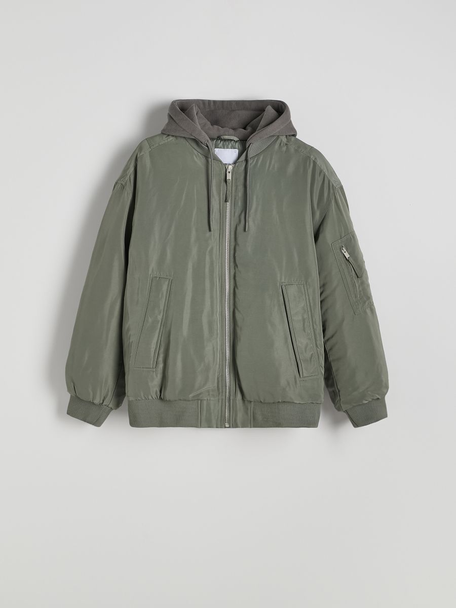 Bomber jacket with hood Color light green RESERVED 887BZ 70X