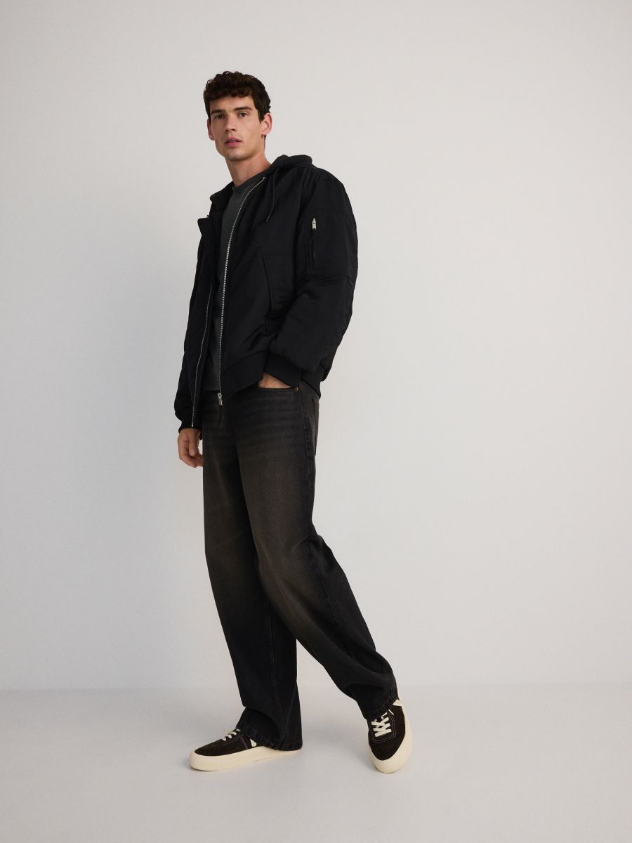 Bomber jacket with hood - black - RESERVED - 3