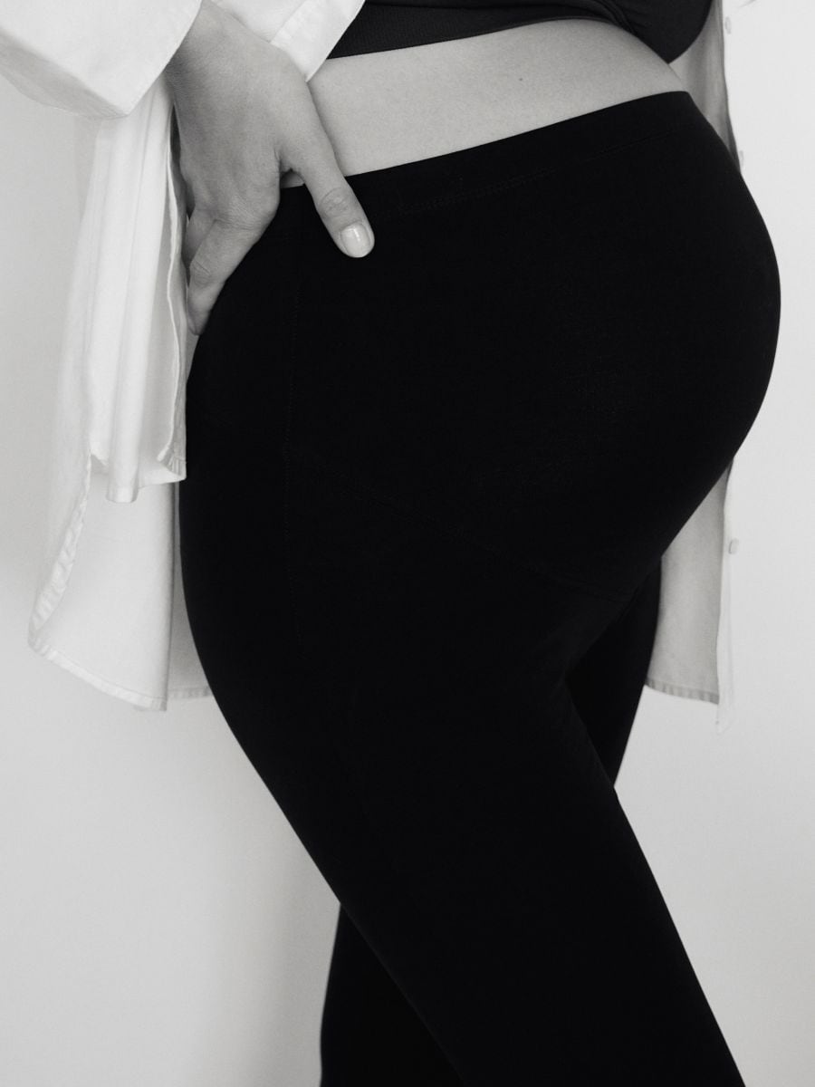 Legging taille haute en coton majoritaire - Noir - RESERVED