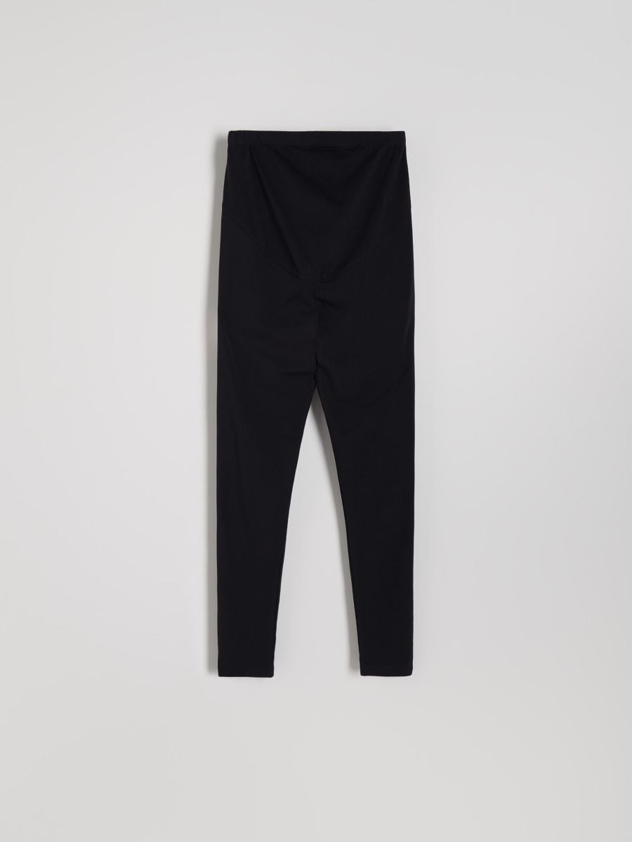 Legging taille haute en coton majoritaire - Noir - RESERVED