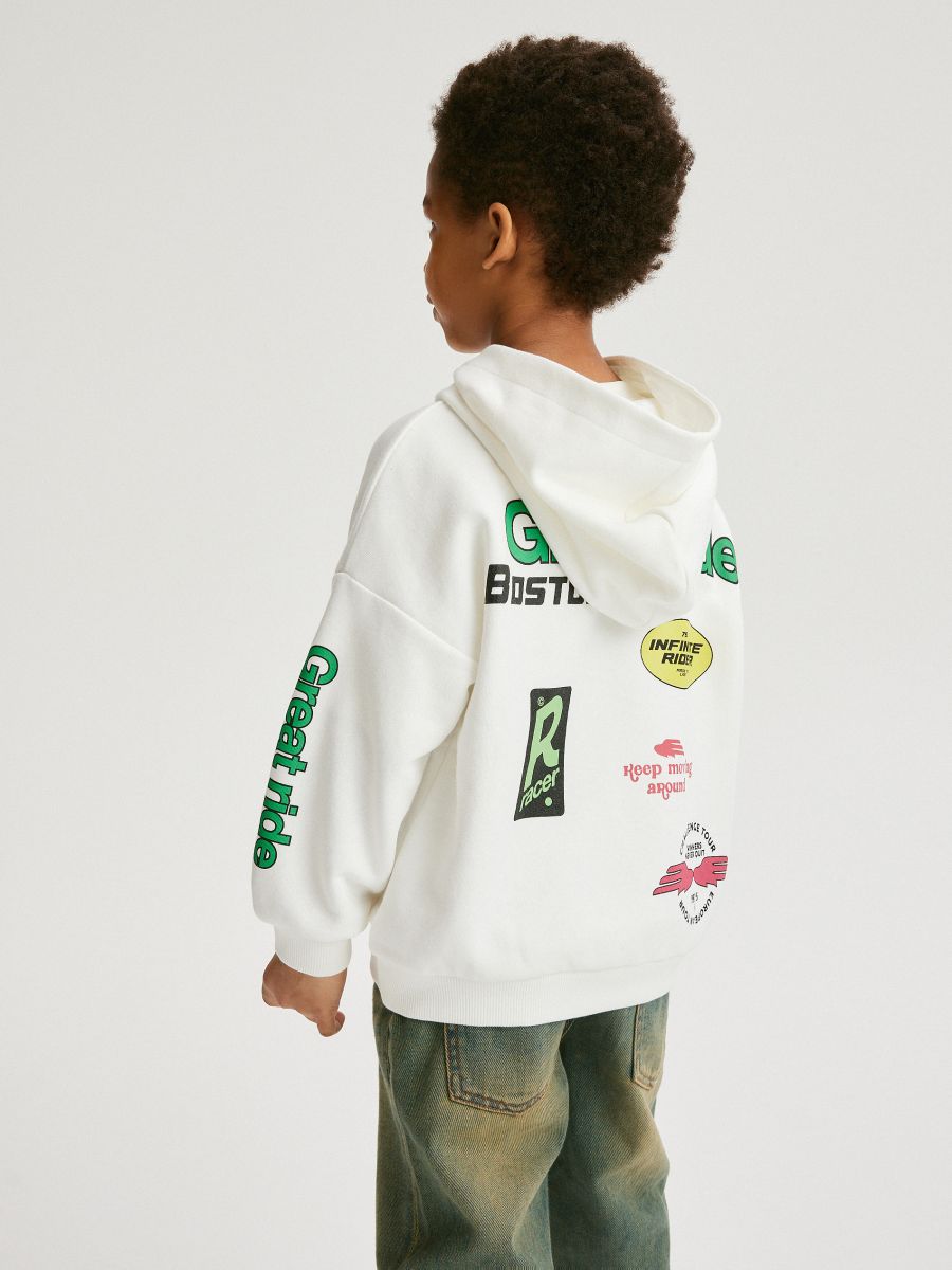 Hoodie with slogans - white - RESERVED - 4