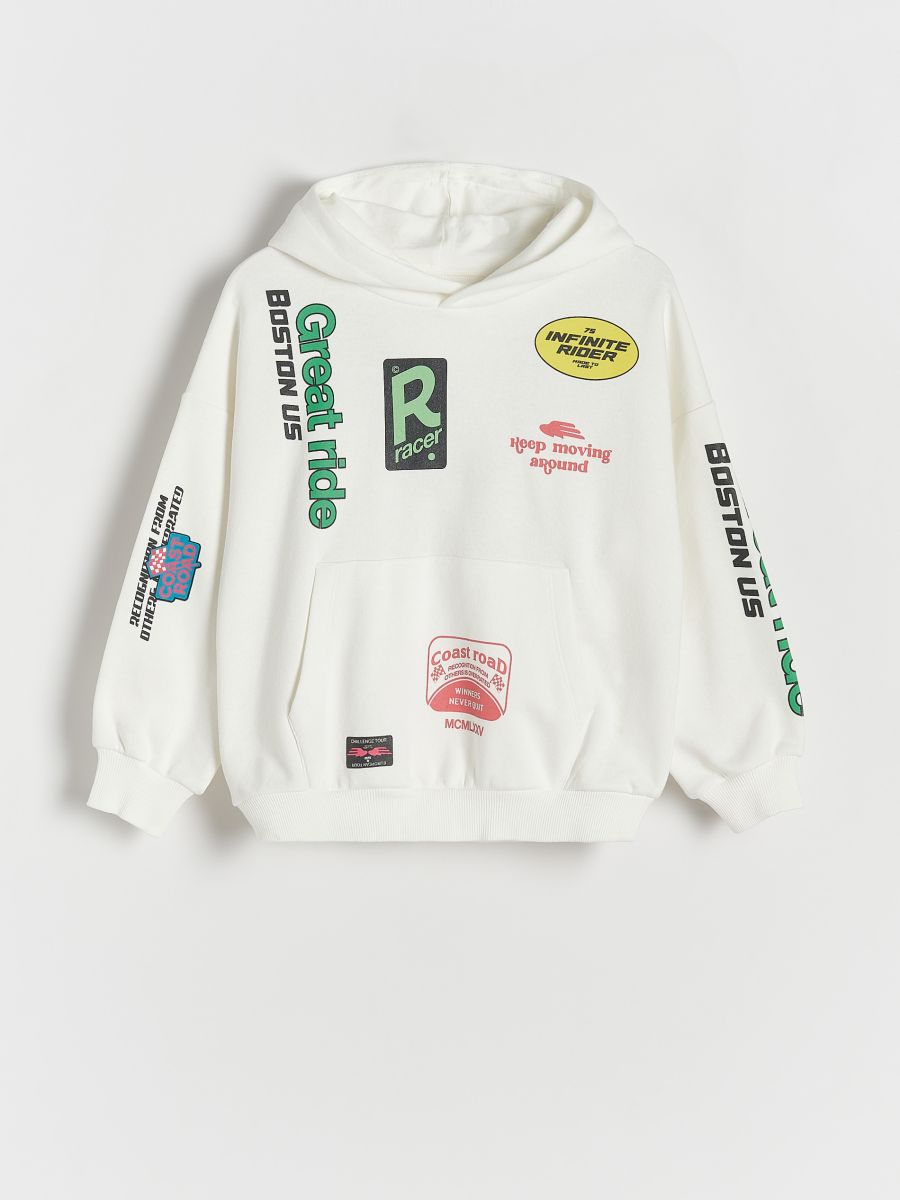 Hoodie with slogans - white - RESERVED - 2