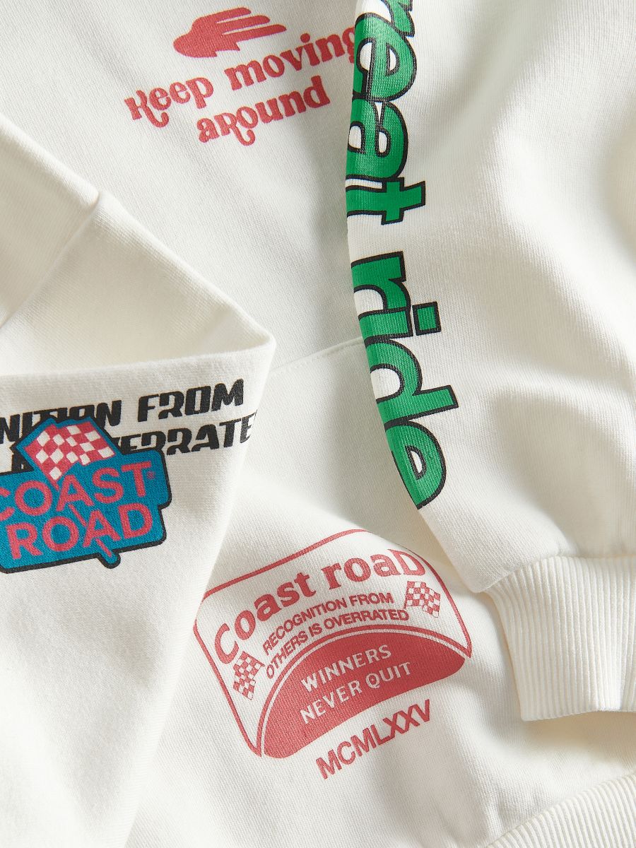 Hoodie with slogans - white - RESERVED - 6