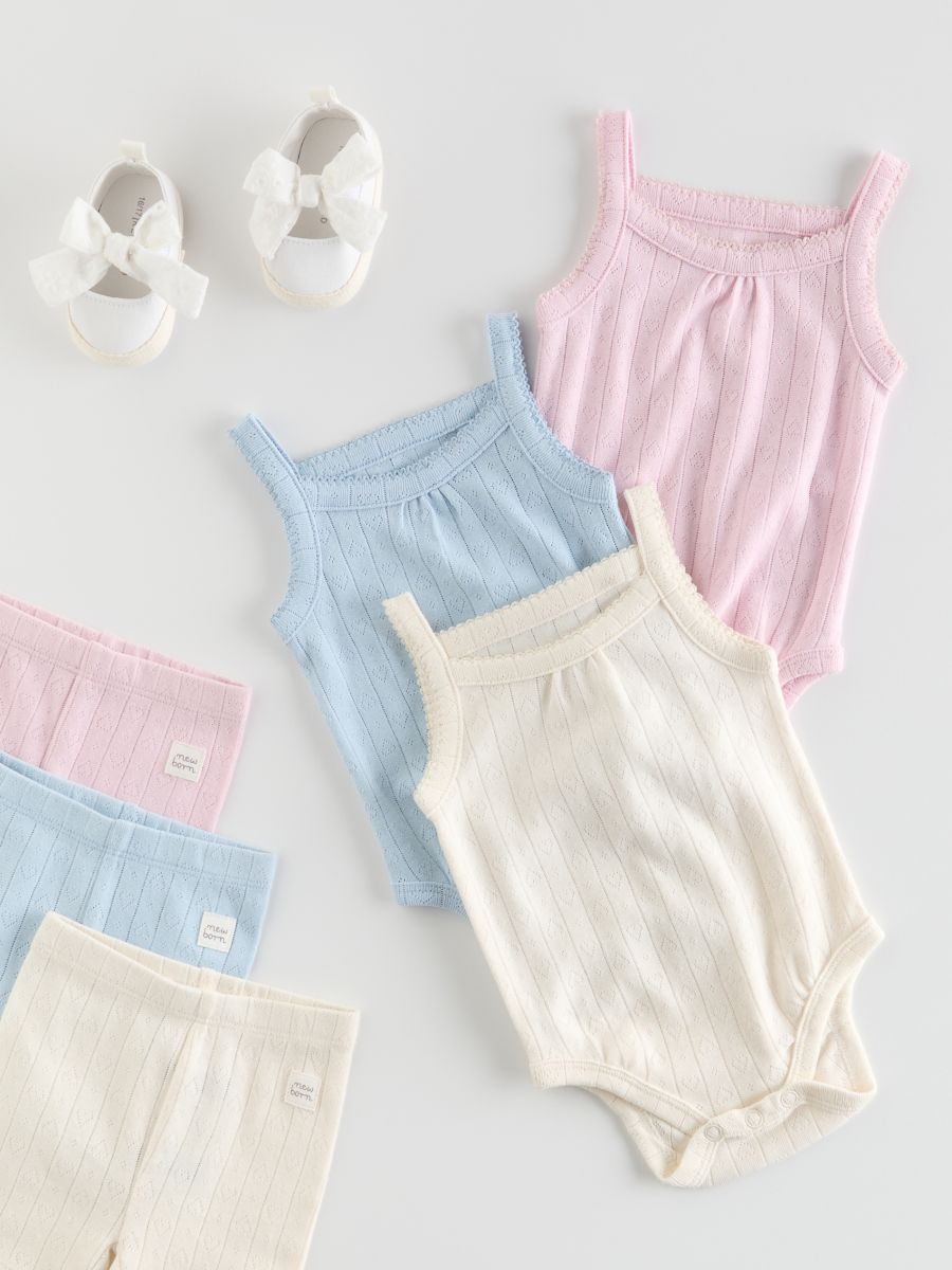 3 darab bordás anyagú body - pasztellpink - RESERVED