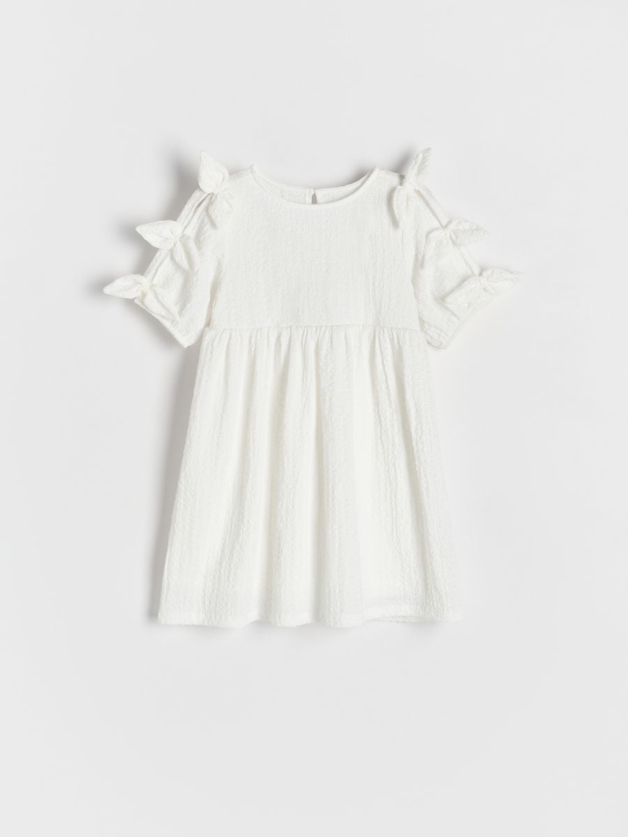 Kleid mit Schleifen - creme - RESERVED