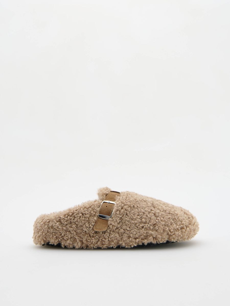 Flip-flops with artificial fur - beige - RESERVED - 3