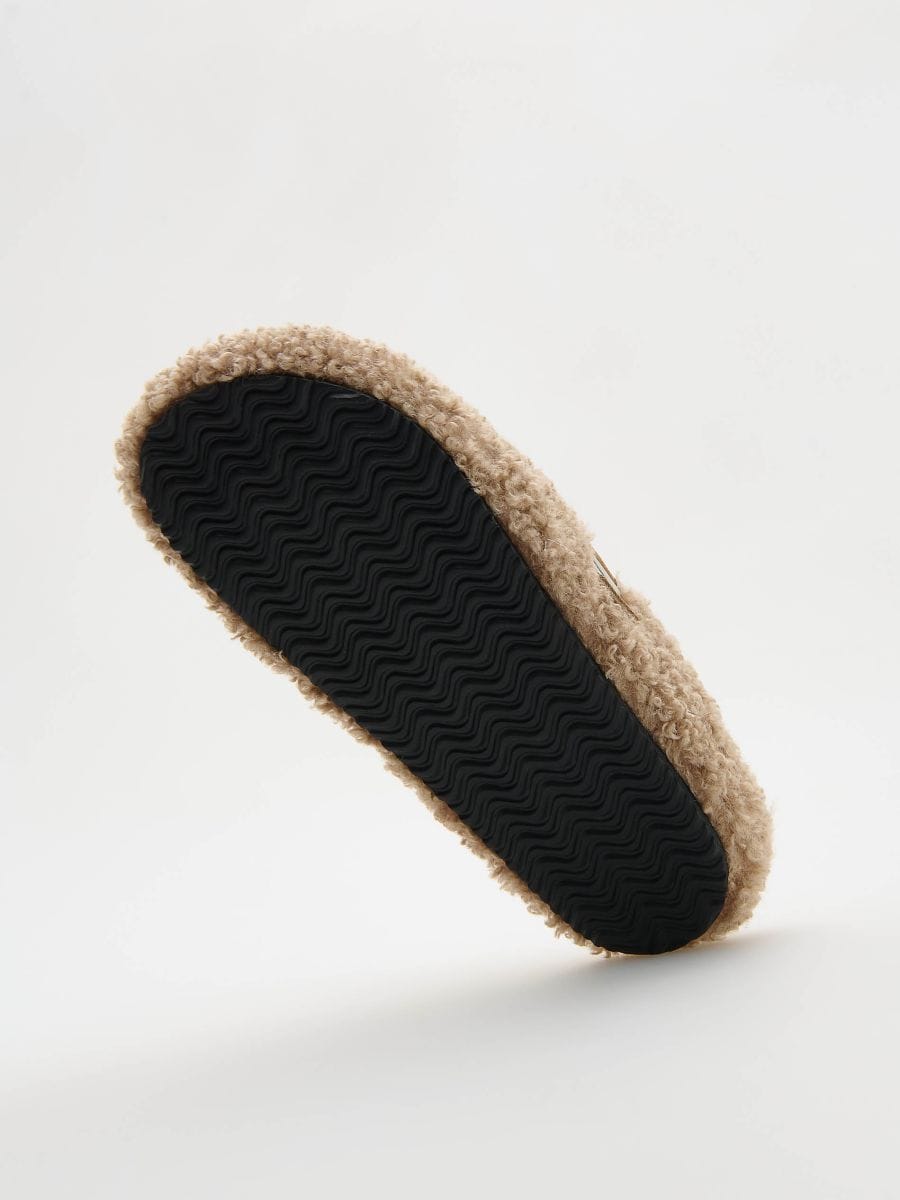 Flip-flops with artificial fur - beige - RESERVED - 5
